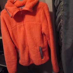 Pink fluffy zip jacket